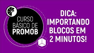 PROMOB BÁSICO  AULA 30  DICA IMPORTANDO BLOCOS PARA O PROMOB EM 2 MINUTOS [upl. by Gennie]