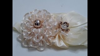 FLOR 🌼 ORGANZA PARA TIARAS DE BEBE🎀 FLORES GRANDES LISTONMANUALIDADES LA HORMIGA [upl. by Etnohc]