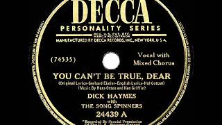 1948 HITS ARCHIVE You Can’t Be True Dear  Dick Haymes a cappella [upl. by Slaohcin]