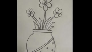 Easy Flower Pot Drawing  How To Draw A Flower Pot  Flower Pot [upl. by Mlehliw636]