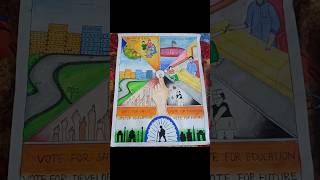 Election theme  poster making competition at college art drawing painting election [upl. by Landes]