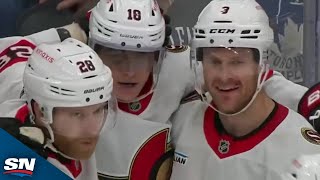 Senators Strike Twice In Under One Minute vs Maple Leafs [upl. by Eemak]