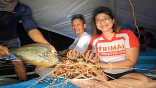 Dami talaga LOBSTER AT SURAHAN dito  Night dive kasama ang bisita catch and cook [upl. by Anahsirk94]