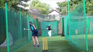 Facing Side arm 70MPH 2018 Cricket batting Nets Practice ECB Premier league Batsmen [upl. by Nylirahs]