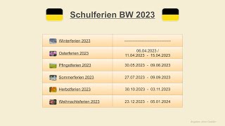 Schulferien BW 2023 [upl. by Airtal622]