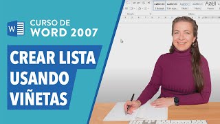 CURSO DE WORD 2007 Cómo crear una lista en Word usando viñetas [upl. by Brittany399]