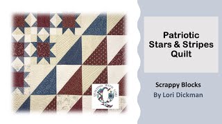 Patriotic Stars amp Stripes Quilt using Scraps [upl. by Einobe]