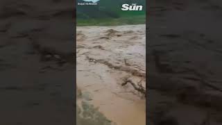 Iranian river BURSTS banks following heavy rains shorts [upl. by Madra]