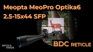 Meopta MeoPro Optika6 2515x44 SFP Reticle BDC  Optics TradeReticle Subtensions [upl. by Vinay]