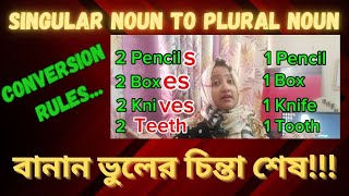 How to Form Regular and Irregular Plural Nouns  s es ies ves Endings  Rules of Conversion [upl. by Sorazal263]