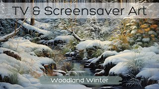 TV amp Screensaver Art Woodland Winter  Snowy Landscapes  Christmas TV Art Screensaver  Art For TV [upl. by Navek905]