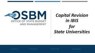 Capital Budget Revisions in IBIS for State Universities [upl. by Dwain]