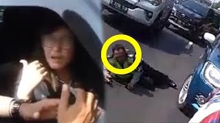 Viral Wanita Terobos Rombongan Presiden Jokowi dan Acungkan Jari Tengah Tabrak Polisi yang Mengawal [upl. by Proudlove321]