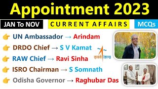 Appointment 2023 Current Affairs  Who Is Who 2023 Current Affairs  Important Appointment 2023 CA [upl. by Lamahj]