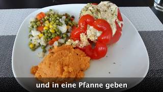 Vollwertzauber  gefüllte Paprika mit Gemüse und Süßkartoffelpüree [upl. by Htezzil]