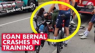 Egan Bernal Crash on TRAINING RIDE into a BUS What Now for Ineos Grendiers 2022 Tour de France [upl. by Nick]