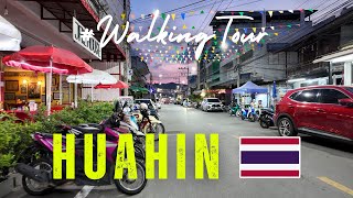 Streets of Huahin Nighttime  WALKING TOUR  Hua Hin Thailand  AsaNiPOV [upl. by Lizette]