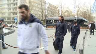 FC Bayern gegen Manchester City Ankunft der englischen Mannschaft in München 09122013 [upl. by Gardel]