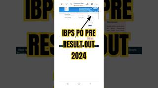 IBPS PO Pre Result 2024 kaise check kare  How to check IBPS PO Result ibps ibpspo [upl. by Desiri727]