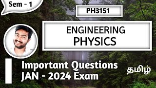 Engineering Physics PH3151 Regulation 2021 Important Questions Jan 2024 Anna University Exam [upl. by Cath]