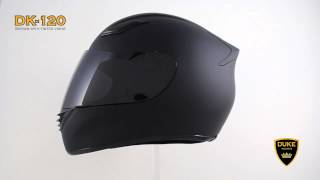 Matte Black Full Face Motorcycle Helmet  Duke DK120 [upl. by Shererd]