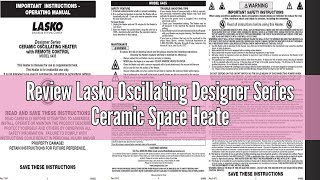 Review Lasko Oscillating Designer Series Ceramic Space Heater for Home with Adjustable Thermostat T [upl. by Noyek]