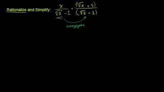 Rationalizing Denominators with Conjugates [upl. by Ttenaej]