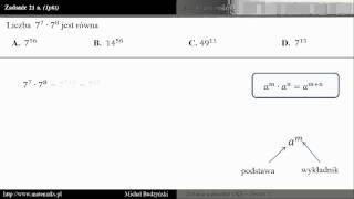 Zadanie 21a  matura z matematyki działania na potęgach zestaw 1 [upl. by Eedak227]