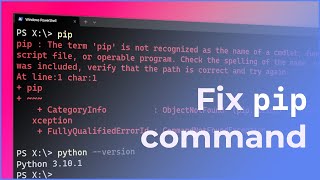 Fix pip is not recognized as an internal or external command in Windows [upl. by Sulakcin]