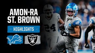 AmonRa St Brown Highlights  Lions vs Raiders [upl. by Nythsa177]