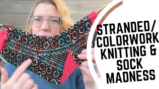 How I Knit Colorwork PLUS Sock Madness Starts Next MonthContinental Stranded Knitting wTwo Colors [upl. by Dleifyar]