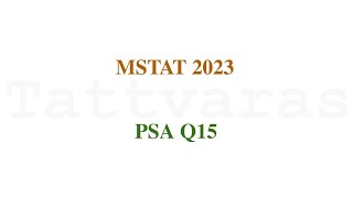 MSTAT 2023 PSA  Q15  Number Theory  Principle of Counting [upl. by Orabel]