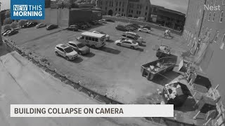 VIDEO Security camera catches partial collapse of Davenport building [upl. by Jacobsen507]