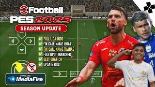 DOWNLOAD eFootball PES 2025 PPSSPP Update Fix Call Name Timnas amp BRI Liga1 Indonesia Best Grafich [upl. by Javler]