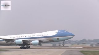 Air Force One Boeing 747 Takesoff at Osan Air Base Korea [upl. by Nyleak620]