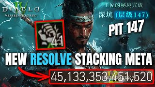 NEW RESOLVE STACKING META Spiritborn  PIT 147 DONE Vessel of Hatred Diablo 4 [upl. by Jennie]