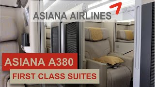 ASIANA A380 FIRST CLASS SUITES Bangkok to Seoul [upl. by Esilrahc]