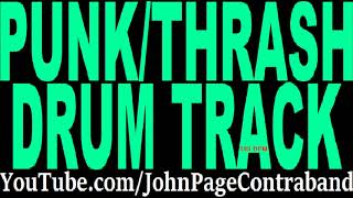 Punk Rock Thrash Metal Drum Track 195 bpm FREE [upl. by Yelsgnik]