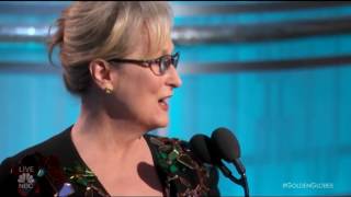 Meryl Streep Gives Snobby Golden Globes Speech Admits She Lost Her Mind Bashes Trump and Cries [upl. by Eendyc365]