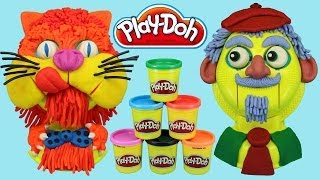 PlayDoh PlayTetes Heads Playset Play doh Cat and old Man [upl. by Sean]