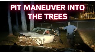 PIT Maneuver into the trees Dodge Avenger flees Arkansas State Police pursuit chase pit [upl. by Rosemarie525]