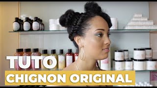 Tuto coiffure Comment faire un Chignon Afro original [upl. by Lladnew]