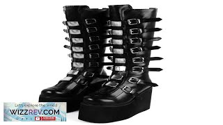 Brand Design Female Wedges High Heels Thigh High Boots Fashion Black Platform Review [upl. by Oirretna77]