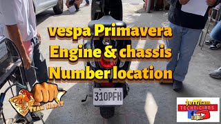 Vespa  Primavera  engine number location [upl. by Tra850]