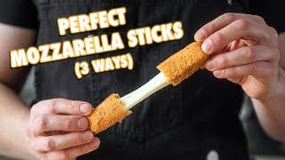 Cheesy Homemade Mozzarella Sticks 3 Ways  3 Million Subscriber Special [upl. by Ztnarf52]