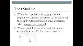 Hypothesis Testing for Mean  Small Samples Pat Obi [upl. by Needan]