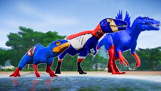 ALL BIG CAPTAIN AMERICA Dinosaurs Battle in Jurassic World❗ Super Hero Dinosaurs [upl. by Latoya]