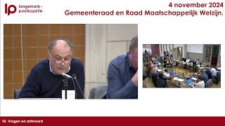 Gemeenteraad en de Raad maatschappelijk welzijn 4 november 2024 [upl. by Ermanno]