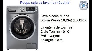 Lava e seca Midea Storm Wash 102kg7kg LSD10X  Lavagem de toalhas [upl. by Thomas]