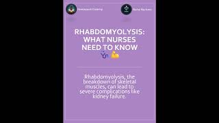 What is rhabdomyolysis and how can nurses prevent its complications 🩺💪 Nursing Rhabdomyolysis [upl. by Va]